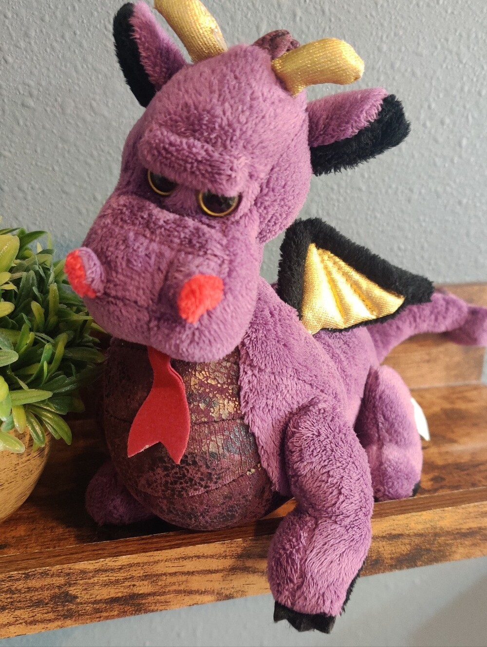 Webkinz Emperor Dragon Purple Plush Ganz No Tag Stuffed Animal Kids Toy Gold